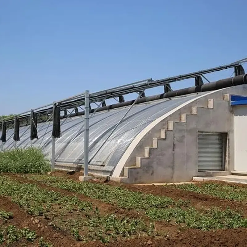 Estufa solar de inclinação única com treliça de aço soldado
